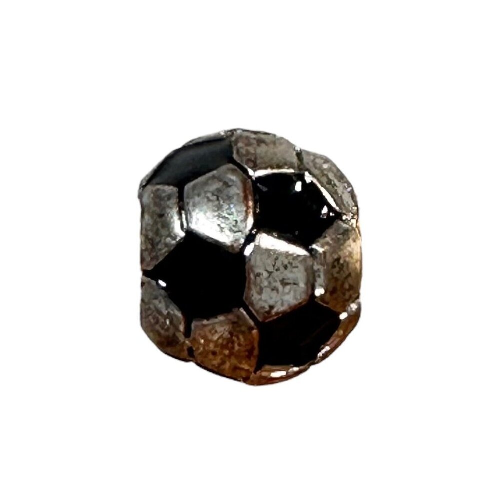Vintage Pandora Soccer Ball-Shaped Metal Bead Charm